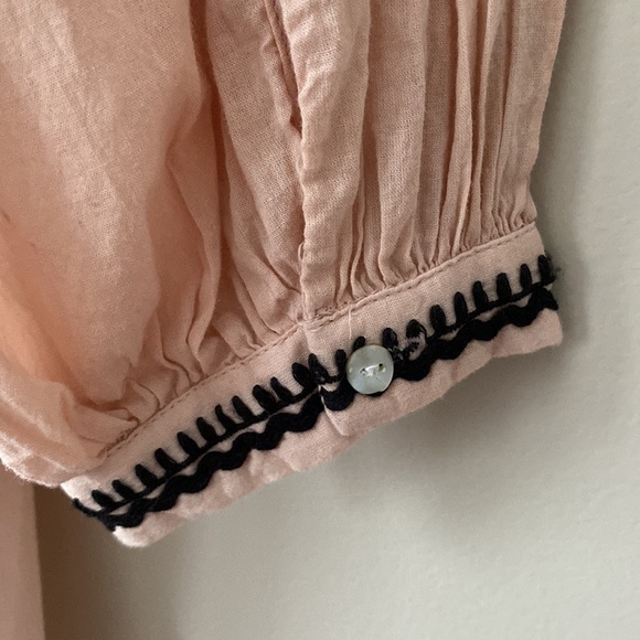 Zara trf Collection Embroidered Long Sleeve Tunic with Pom-Pom Tie - Picture 7 of 13